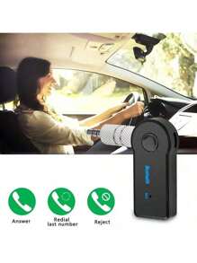 Adattatore senza fili Bluetooth 2 in 1 con jack audio da 3,5 mm, ricevitore Bluetooth 5.0 USB, kit per vivavoce auto, trasmettitore audio musicale
