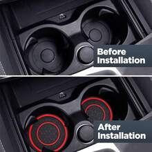 2PCS Car Cup Holder Coasters |   2.75 Non-Slip Anti-Dust Mats Car Interiors |   Inserts (Red) - Red - View 6