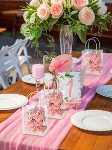 1 件加厚透明 PVC 手提袋、PVC 沙滩包节日派对手提袋、礼品袋、可重复使用的透明手提袋、购物袋、派对袋、工艺手提袋、派对礼品袋、婚礼礼品糖果盒手提袋、圣诞节、万圣节礼品袋、礼品纪念品袋，适用于婚礼派对和生日礼物包装（不含丝带）