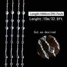 10m/Pack Acrylic Bead Garland, Colorful Transparent Bead Chain, For Christmas Tree DIY Decoration, Wedding Birthday Decor Beaded Strings, DIY Curtain Decoration