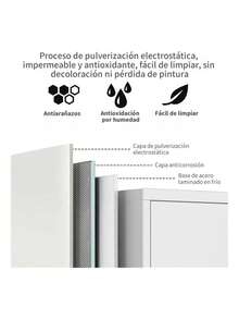 Gabinete Metálico Armable Con Entrepaños Móbiles Y Puertas - Blanco - Ver 7