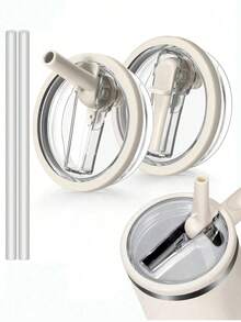 1个40盎司（约1.2升）保温杯翻盖吸管盖替换装，适用于杯子，可重复使用，防漏防溅，返校季必备 - 彩色 - 查看 2