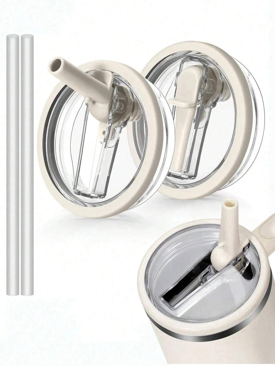 1个40盎司（约1.2升）保温杯翻盖吸管盖替换装，适用于杯子，可重复使用，防漏防溅，返校季必备