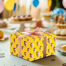 Papier cadeau personnalisé avec photo de visage amusante, papier cadeau avec votre photo personnalisée, en plusieurs couleurs, pour anniversaire, papier cadeau personnalisé (22,04 pouces * 10,62 pouces) - Multicolore - Voir 5