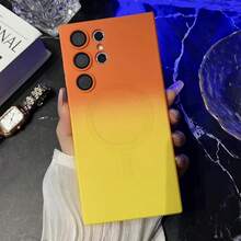 磁吸式无线防刮防震渐变色保护手机壳，兼容三星 Galaxy S25、S25+、S25 Ultra、S24、S24+、S24 FE、S24 Ultra、S23 Ultra、S22 Ultra、A06、A16、A26、A36、A56 系列，国际版，非国内版 - 橘黃色 - 查看 5