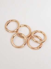 5pcs Metal Spring O Rings Clip Carabiner Snap Rings Zinc Alloy Spring O Ring Round Spring Snap Carabiner Clip Buckle Karabinerring For Keyrings Buckle,Bags,Purses - Gold - View 9