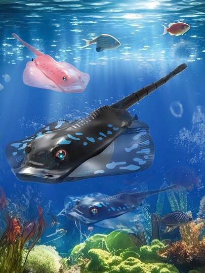 1pc Remote Control Manta Ray Boat, Realistic Manta Ray Design, Suitable For Children 6+ Years Old Pool Toy, 2.4GHz RC Boat, Devil Ray Water Toy, Rechargeable Battery, Suitable For Lake, Bathroom, Outdoor Pool, Summer Games, Gift For 8-12 Years Old Boys & Girls For Christmas, Halloween, Easter, Birthday