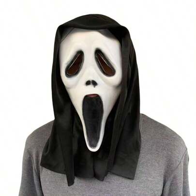 1 pieza Máscara de cara de fantasma espeluznante de Halloween, Therian, accesorio de disfraz de fiesta