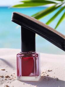 Women's Black Nail Polish Bottle Heel Mules | Patent Leather Open Toe Novelty Sandals - 黑色 - 查看 5