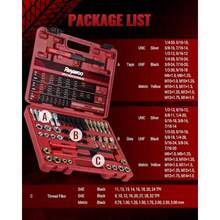 49 PC Thread Chaser Set Metric And SAE Thread Restorer Tool With 22 Taps 24 Dies 3 Thread Files Master Thread Cleaner Rethreading Kit In UNC UNF Metric Sizes - As Pic - View 3