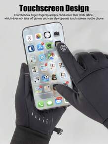 Męskie zimowe, ciepłe rękawiczki rowerowe, modne, męskie, antypoślizgowe, ocieplane rękawiczki, odpowiednie do uprawiania sportu, jazdy na nartach i biegania