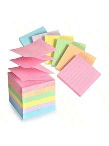 6/8/12/14 Packs Pop Up Lined Sticky Notes 3x3, Easy Post Pop Up Notes Refill, Lined Accordion Style Self-Sticky Note Pads,300 Sheet Pop Up Sticky Notes With Lines, School & Office Accessories - Multicolor - View 12