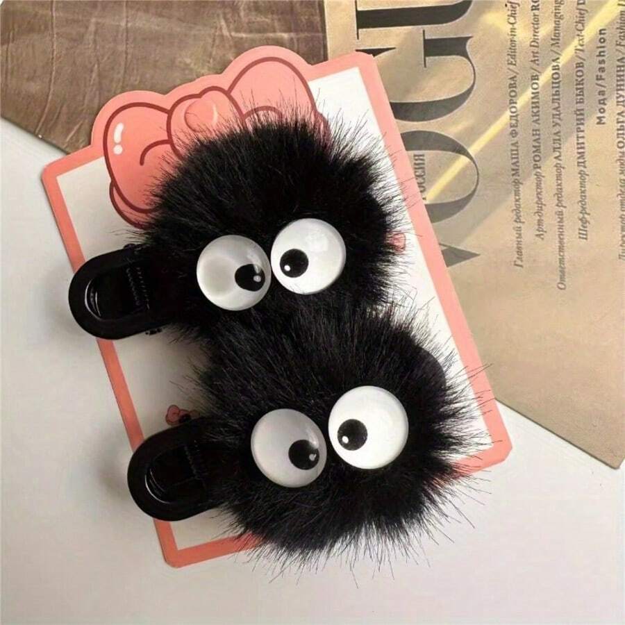3 Packs - Little Black Coal Eye Plush Hair Clip, Side Hair Clip, Funny 3D Headdress, Alligator Hair Clip, 3D Plush + Round Eyes, Captures The Hearts Of Countless Girls When Worn During Holidays (Pictures Are For Reference Only, Please Refer To The Actual Product), Hair Accessories, Hair Tools, Beauty Accessories, Curly Hair Accessories For Women, Hair Tools, Accessories Women, Hair Stuff, Fall, Hair Accessories Women, Hair Tools, Hair Stuff, Stuff, Beauty Accessories, Gifts, Travel, Gifts For Women, Hair Stuff, Stocking Stuffers