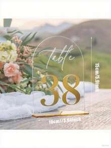 OUTANA 1个亚克力婚礼桌号牌（数字1-40），可单独使用或组合使用，适用于座位指示或预订标记。适用于酒店用品、聚会、毕业季、婚礼场地装饰、周年纪念、新娘送礼会、订婚派对、婚礼细节和生日庆祝活动。（尺寸：5.9 x 3.94英寸） - 彩色 - 查看 24