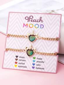 2/3 szt. Naszyjnik ze stopu cynku dla dziewcząt, zmieniający kolor, wrażliwy na temperaturę, z zawieszką w kształcie kota, jednorożca i serca, prezent dla najlepszej przyjaciółki i dziewczyny