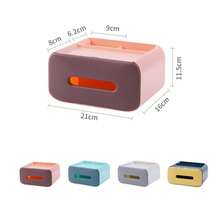 Creative Plastic Multifunctional Tissue Box Remote Control Storage Tissue Box Dust-Proof Tissue Canister Desktop Storage Box - Multicolor - Ver 3