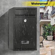 Trintion Letter Box 32 X 21.5 X 8.5cm Post Box Wall Mounted Steel Mail Box Parcel Delivery Box Lockable Letter Weatherproof Post Box With 2 Keys Stylish Letterbox For Keep Your Mail (Black) - 黑色 - 查看 5