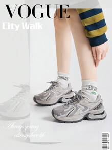 Alan Vincent [City Sneaker Series]Grey Sneakers Shoes Women 2025 Summer New Thick-Soled Sports Shoes For Women Comfortable And Fashionable Running Shoes Height Increasing Casual Sneakers Women Outdoor  Shoes Ladies Shoes Breathable Mesh