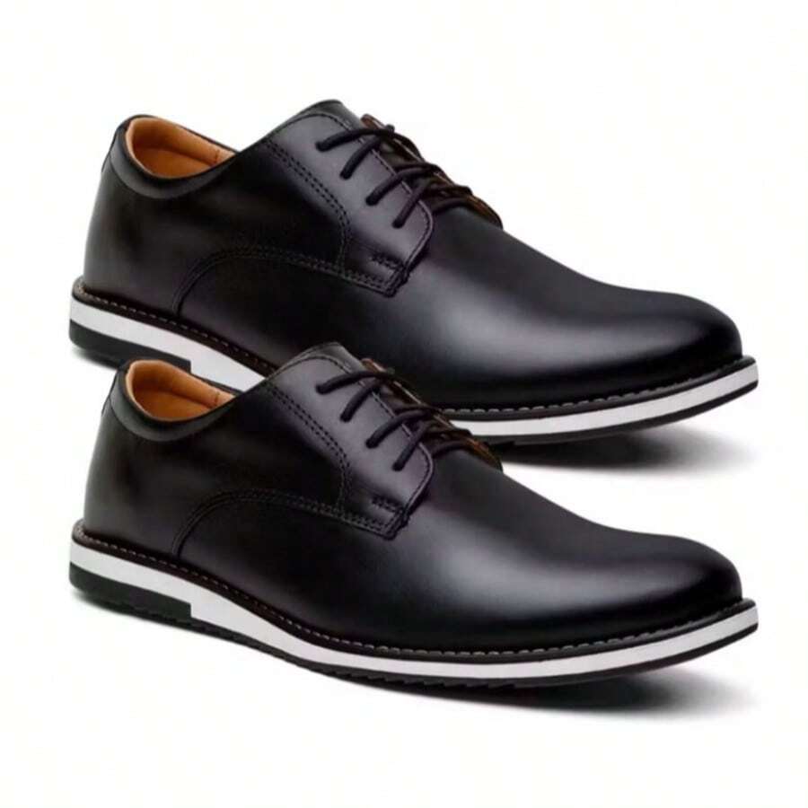 Kit Of 2 Pairs Of Men's Suede Oxford Derby Dress Shoes - 黑色 - 查看 1