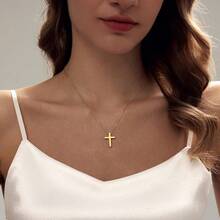 Cross Necklace For Women, Dainty 18K Gold Plated/Sterling Silver Small Cross Pendant Necklace Simple Gold Cross Necklaces For Women  Faith Jewelry Gift2025 - 經典十字金 - 查看 4