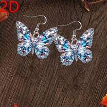 2D Valentine's Day Fun, Fashionable, Elegant And Delicate Mini Sparkling Colorful Cartoon Butterfly Acrylic Lightweight And Durable Pendant DIY Women's Pendant, Exquisite Design, Fashionable, Halloween, Christmas, Valentine's Day, Anniversary, Birthday, Holiday, Show Off Your Charm, Daily Banquets, Parties, Holidays, Leisure - 彩色 - 查看 3