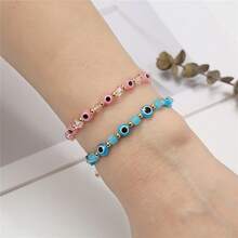 12 件墨西哥邪眼幸运方块水晶好运编织手链串饰手链绳礼物适合女孩批发珠宝家庭共享套装 - 彩色 - 查看 4