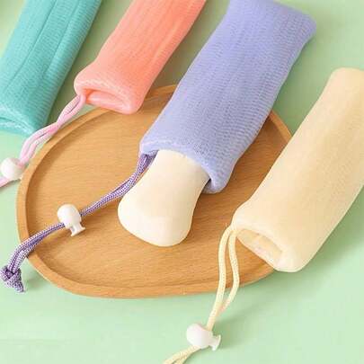 1/4 túi lưới đựng xà phòng tẩy tế bào chết, túi tạo bọt làm sạch mặt dày có dây rút, giữ xà phòng luôn tươi mới và sạch sẽ, dùng cho phòng tắm, khi đi du lịch, khi cắm trại, khi ở ký túc xá đại học, tối giản, dành cho sinh viên, dành cho nam, dành cho nữ, phụ kiện du lịch, đồ dùng cho ngày tựu trường, đồ dùng cần thiết cho ký túc xá