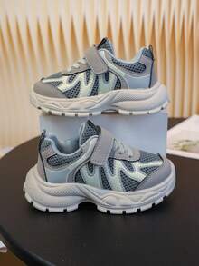 1 Pair Spring/Autumn Kids' Sports Shoes, Easy On/Off: Hook And Loop Design Allows Children To Wear Themselves, Cultivate Independence, Convenient For Parents. Fashionable & Versatile: Fresh Colors, Styles, Suitable For Sportswear Or Casual Wear, Making Kids Stand Out In School.