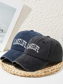 1pc Women's "Lake Life" Outdoor Sports Vintage Distressed Adjustable Beach Baseball Cap, Suitable For Daily Matching In Spring, Summer, Autumn And Winter Winter Accessories Winter Outfits - Multicolor - View 17