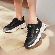 Skechers 女士新款休閒老爹鞋厚底撞色運動鞋熊貓鞋 - 黑色 - 查看 2