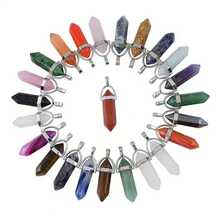 15/20/30pcs Assorted Natural Stone Pendant, Teardrop & Heart Shaped Charms, Suitable For Jewelry Making - Multicolor - View 5