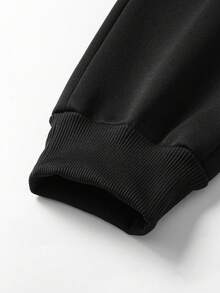 Men's Thermal Lined Jogger Pants - Winter Sweatpants With Drawstring And Elastic Cuffs,Fleece - Black - View 6