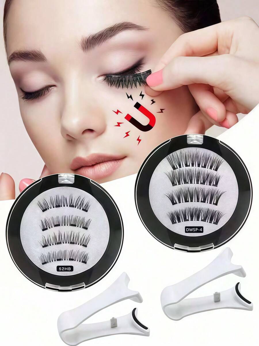Magnetic Eyelash Set - Natural Lashes, No Glue Or Eyeliner Needed, Lightweight & Reusable, Optional Comes For Easy Application - Multicolor - View 1