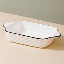 Design - Small Ceramic Baking Dish, Rectangular Bakeware With Handles, Oven Safe & Microwave Safe
