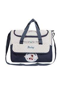 Set di 5 borse da mamma ricamate con motivo orsetto alla moda, in grado di contenere molto, borsa a tracolla multifunzione per mamma e bambino, borsa fasciatoio