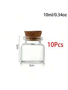 1/10/20 件/批迷你透明玻璃瓶婚礼祝福罐生日派对 DIY 圣诞装饰礼品瓶、装饰/旅行配件（瓶宽 30 毫米）