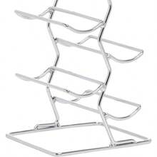 Basics Large Modern Style Wine Rack For 12 Bottles, Chrome And Silver