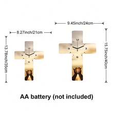 2D Flat, 1pc Pray For Faith Decorative Wall Clock, Super Silent Quartz Movement, No Ticking Sound, Decorative Clock For Living Room, Bedroom, Office, Kitchen And Cafe, Perfect For Christmas, New Year, Valentine's Day Gifts - Multicolor - View 3