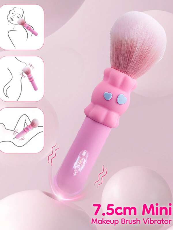Vibrador de minibrochas de maquillaje, estimulador de punto G, clítoris y pezones con 10 velocidades, vibrador de gusano mágico recargable, masajeador vaginal y anal, juguetes sexuales para mujeres adultas