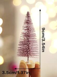 1 cây thông Noel mini lấp lánh màu hồng, cây thông nhân tạo phủ sương có đế gỗ, cây để bàn nhỏ dùng để trang trí Giáng sinh, nhà ở, văn phòng, xứ sở thần tiên mùa đông, ngày lễ, tiệc tùng, đồ thủ công tự làm, lý tưởng cho tiệc Giáng sinh và nâng cấp nội thất nhà ở trang trí nhà trang trí phòng đồ trang trí Giáng sinh quà tặng Giáng sinh trang trí Giáng sinh - Nhiều màu - Xem 8
