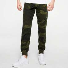 Mens 2 Piece Casual Tracksuits Camo Hoodie Jogging Sweatpants Suit, Activewear - Armygreen#57 - View 6