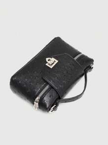 The 2025 New Vintage Ostrich Leather High-End Handbag Is Fashionable And Versatile. It Features A Classic Minimalist Style. The PU Leather Animal Ostrich Pattern Printed Single-Shoulder Bag, Handbag Chain Crossbody Bag, Valentine's Day. It Is High-End, Soft, Fashionable And Convenient To Carry. The Metal Lock Is Very Suitable For Daily Commuting, Shopping, Young Women, College Students, Newlyweds And White-Collar Workers