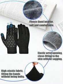 3 件套 3-8 岁/8-12 岁儿童冬季拉法帽滑雪面罩和触摸屏手套套装，黑色/灰色/酒红色/玫瑰红色，保暖可调节羊毛衬里帽子，适合男孩和女孩 - 1PC - 查看 5