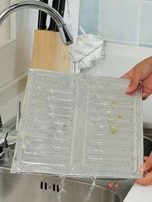 Protector plegable de aluminio contra salpicaduras de aceite, tabla de aislamiento térmico para estufa de gas, deflector de salpicaduras de aceite de cocina, tabla anti-salpicaduras de aceite para estufa doméstica - Plateado - Ver 3