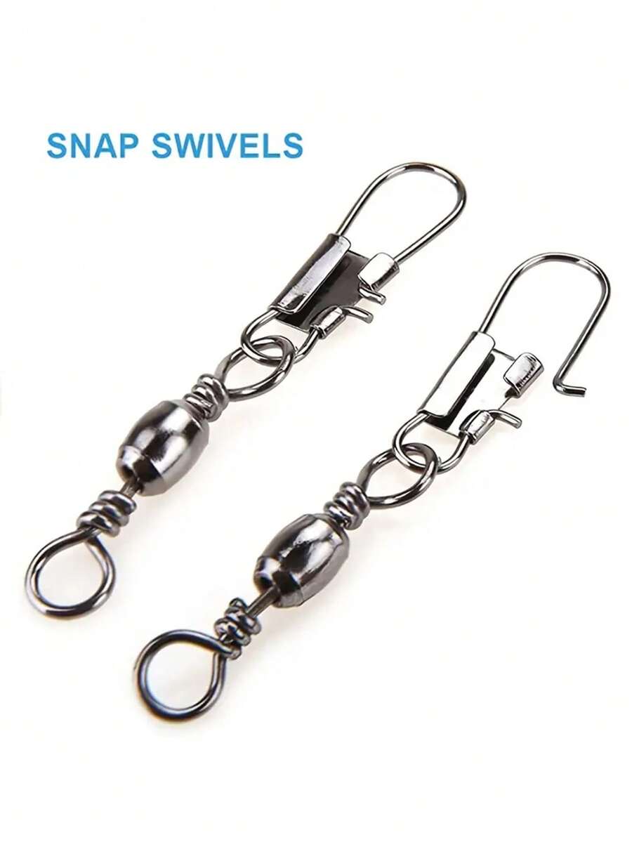 20/50/100 Durable Fishing Hook Connectors, Equipped With A Barrel-Shaped Rotating Device, Suitable For Freshwater And Saltwater Fishing