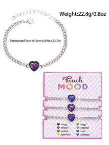 2/3 szt. Naszyjnik ze stopu cynku dla dziewcząt, zmieniający kolor, wrażliwy na temperaturę, z zawieszką w kształcie kota, jednorożca i serca, prezent dla najlepszej przyjaciółki i dziewczyny