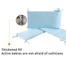 4pcs Baby Crib Bumper Set, Breathable Mesh And Soft Cotton, Crib Rail Cover And Safety Pad, Suitable For Baby And Toddler Bed, White, Pink, Gray, Blue - Multicolor - View 12