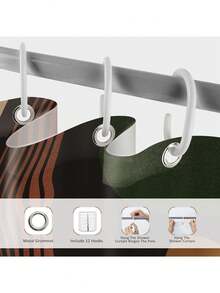 Boho Shower Curtain With Hooks, Abstract Bohemian Mid Century Bathroom Curtains, Waterproof Quick-Dry Plant Botanical Cute Decor Shower Curtain Set Bathroom