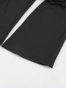 Pantalones casuales tipo leggings de cintura alta, pantalones deportivos de verano de pierna ancha para yoga, running y entrenamiento, con pernera acampanada, cintura elástica y elásticos, pantalones de trabajo elásticos