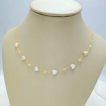 Heart-Shaped Necklace And Bracelet Set With Clear Round Ball In 18k Gold And 925 Silver Plated - 金色 - 查看 5